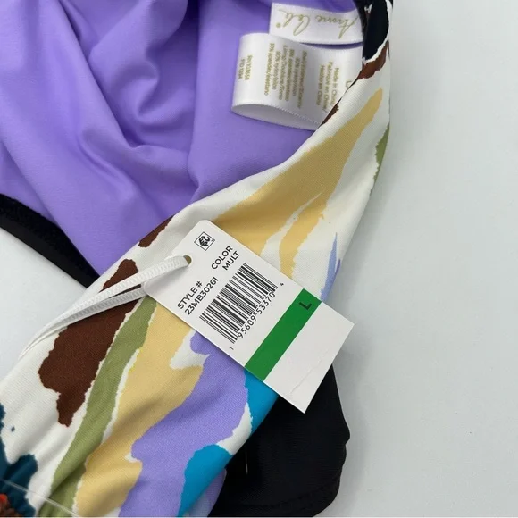 Anne Cole Printed Fold Over Swim Bottom Separates NWT Painted Floral Black‎ - Picture 5 of 8